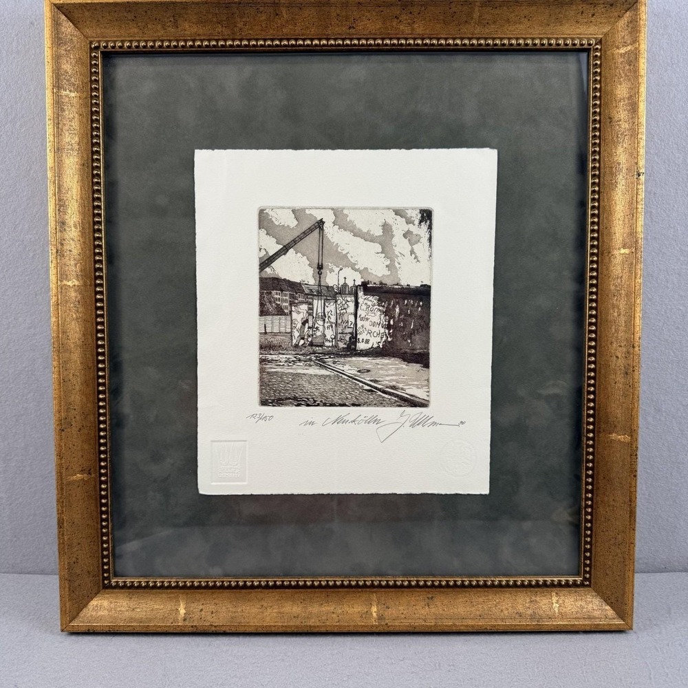 Gunter Ullmann "In‎ Neukölln" Berlin Wall Signed Etching 1990 Limited 123/150